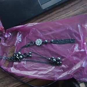 Lia Sophia 'Tussle Flapper' Gun Metal Necklace, 30"